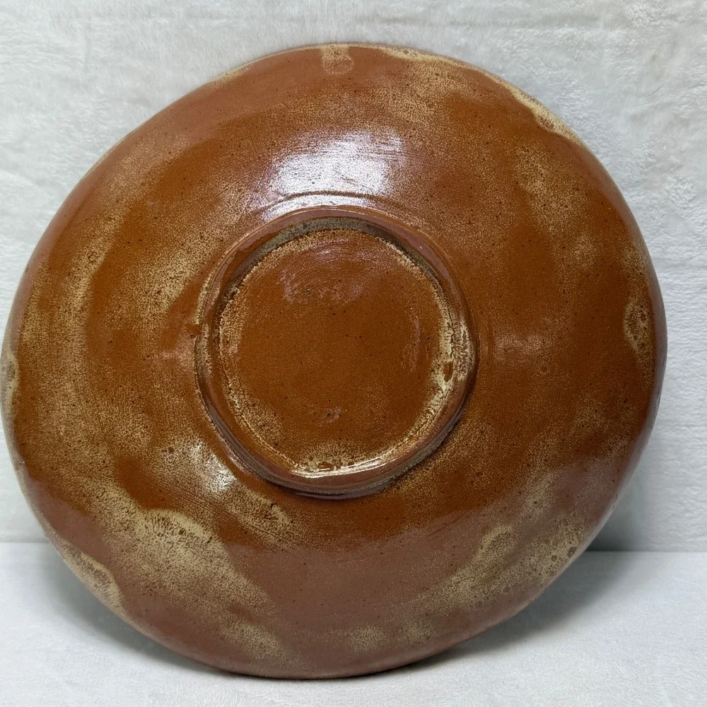 Eclectic Signed Studio Pottery Terracotta‎ Sunflower Bowl Planter Rustic **
